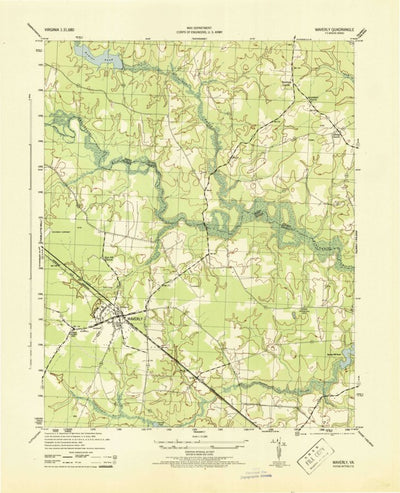 United States Geological Survey Waverly, VA (1944, 31680-Scale) digital map