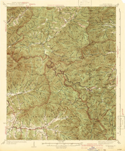 United States Geological Survey Wayah Bald, NC (1942, 62500-Scale) digital map