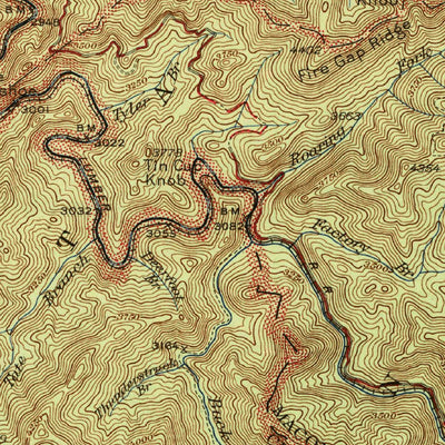 United States Geological Survey Wayah Bald, NC (1942, 62500-Scale) digital map