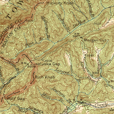 United States Geological Survey Wayah Bald, NC (1942, 62500-Scale) digital map