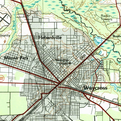 United States Geological Survey Waycross, GA (1978, 100000-Scale) digital map