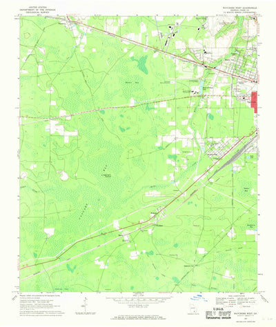 United States Geological Survey Waycross West, GA (1967, 24000-Scale) digital map