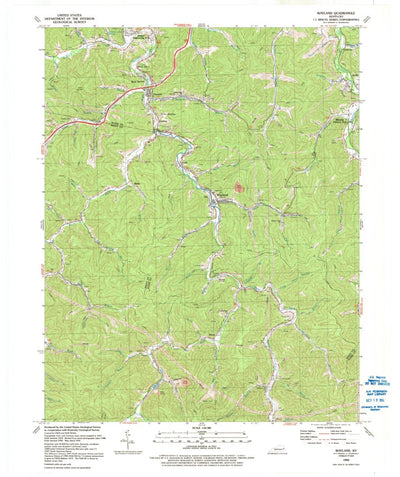 United States Geological Survey Wayland, KY (1992, 24000-Scale) digital map