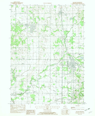 United States Geological Survey Wayland, MI (1982, 24000-Scale) digital map