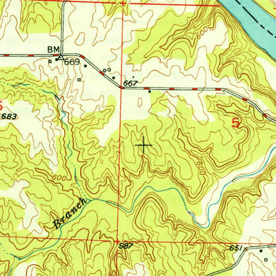 United States Geological Survey Wayland, MO-IA (1950, 24000-Scale) digital map