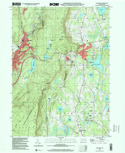 United States Geological Survey Waymart, PA (1999, 24000-Scale) digital map