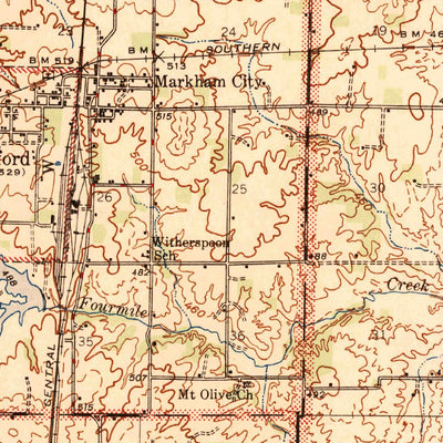 United States Geological Survey Wayne City, IL (1947, 62500-Scale) digital map