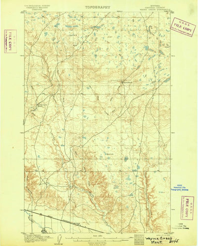 United States Geological Survey Wayne Creek, MT (1905, 62500-Scale) digital map