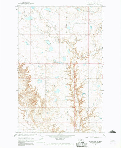 United States Geological Survey Wayne Creek SE, MT (1964, 24000-Scale) digital map