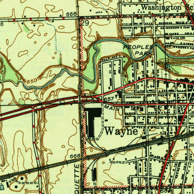 United States Geological Survey Wayne, MI (1948, 24000-Scale) digital map