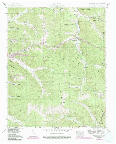 United States Geological Survey Waynesboro East, TN (1951, 24000-Scale) digital map
