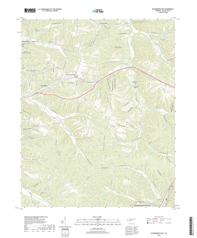 United States Geological Survey Waynesboro East, TN (2019, 24000-Scale) digital map