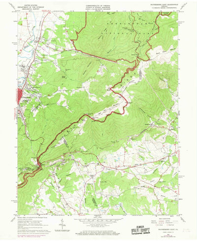 United States Geological Survey Waynesboro East, VA (1964, 24000-Scale) digital map