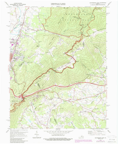 United States Geological Survey Waynesboro East, VA (1973, 24000-Scale) digital map