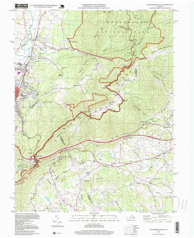 United States Geological Survey Waynesboro East, VA (1997, 24000-Scale) digital map