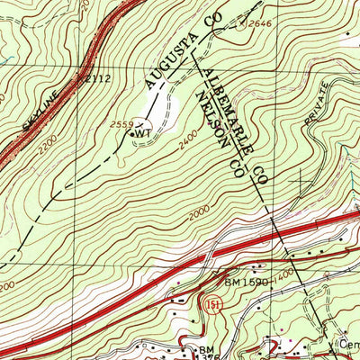 United States Geological Survey Waynesboro East, VA (1997, 24000-Scale) digital map