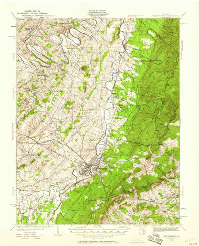 United States Geological Survey Waynesboro, VA (1934, 62500-Scale) digital map