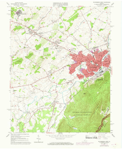 United States Geological Survey Waynesboro West, VA (1964, 24000-Scale) digital map