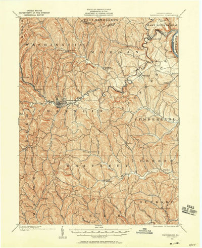 United States Geological Survey Waynesburg, PA (1901, 62500-Scale) digital map