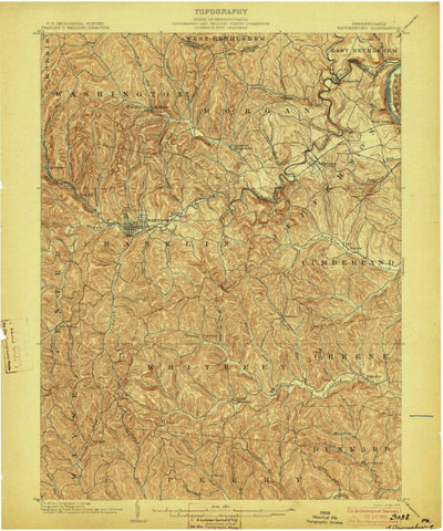 United States Geological Survey Waynesburg, PA (1904, 62500-Scale) digital map