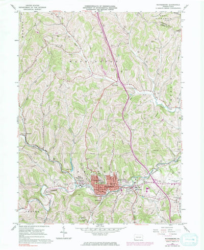 United States Geological Survey Waynesburg, PA (1961, 24000-Scale) digital map