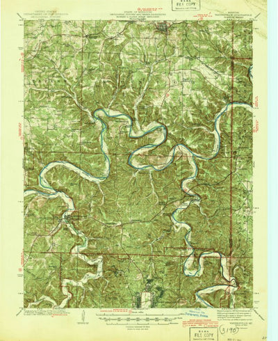United States Geological Survey Waynesville, MO (1942, 62500-Scale) digital map