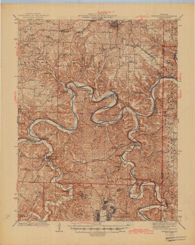 United States Geological Survey Waynesville, MO (1944, 62500-Scale) digital map