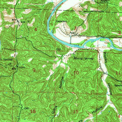 United States Geological Survey Waynesville, MO (1954, 62500-Scale) digital map
