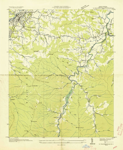 United States Geological Survey Waynesville, NC (1935, 24000-Scale) digital map