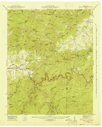 United States Geological Survey Wear Cove, TN (1942, 24000-Scale) digital map