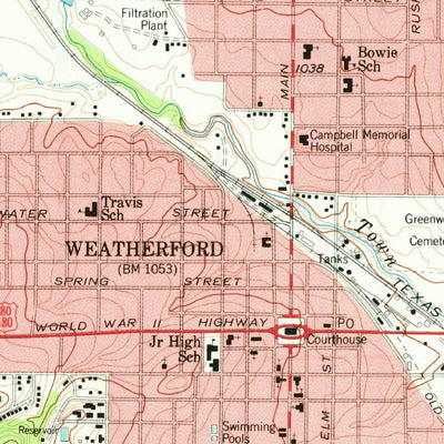 United States Geological Survey Weatherford North, TX (1959, 24000-Scale) digital map