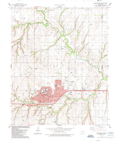 United States Geological Survey Weatherford, OK (1985, 24000-Scale) digital map