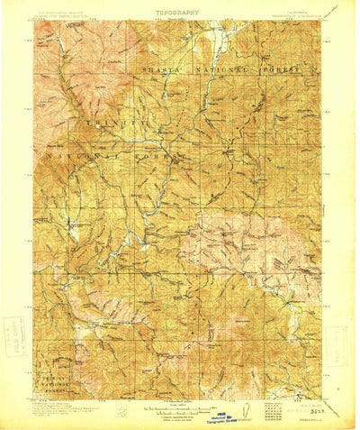 United States Geological Survey Weaverville, CA (1913, 125000-Scale) digital map