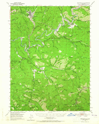 United States Geological Survey Weaverville, CA (1950, 62500-Scale) digital map