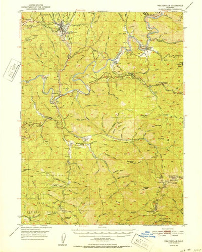 United States Geological Survey Weaverville, CA (1952, 62500-Scale) digital map