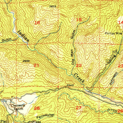 United States Geological Survey Weaverville, CA (1952, 62500-Scale) digital map
