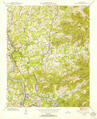United States Geological Survey Weaverville, NC (1942, 24000-Scale) digital map