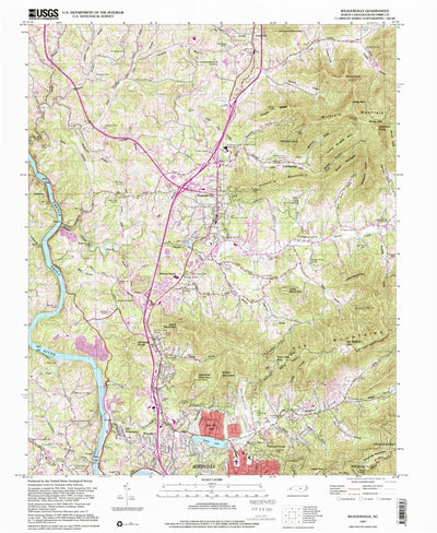 United States Geological Survey Weaverville, NC (1997, 24000-Scale) digital map