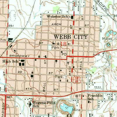 United States Geological Survey Webb City, MO (1963, 24000-Scale) digital map