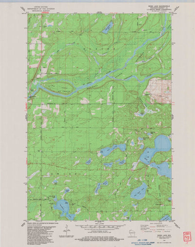 United States Geological Survey Webb Lake, WI (1983, 24000-Scale) digital map