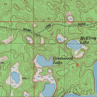 United States Geological Survey Webb Lake, WI (1983, 24000-Scale) digital map