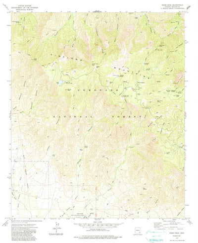 United States Geological Survey Webb Peak, AZ (1972, 24000-Scale) digital map