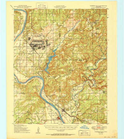 United States Geological Survey Webbers Falls, OK (1950, 62500-Scale) digital map