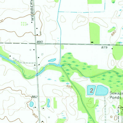 United States Geological Survey Webberville, MI (1973, 24000-Scale) digital map