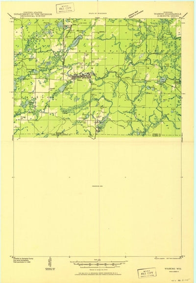 United States Geological Survey Webeno, WI (1950, 48000-Scale) digital map
