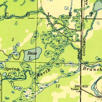 United States Geological Survey Webeno, WI (1950, 48000-Scale) digital map