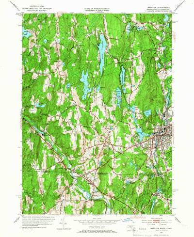 United States Geological Survey Webster, MA-CT (1953, 24000-Scale) digital map