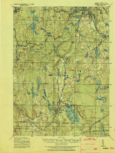 United States Geological Survey Webster, MA-CT-RI (1921, 62500-Scale) digital map