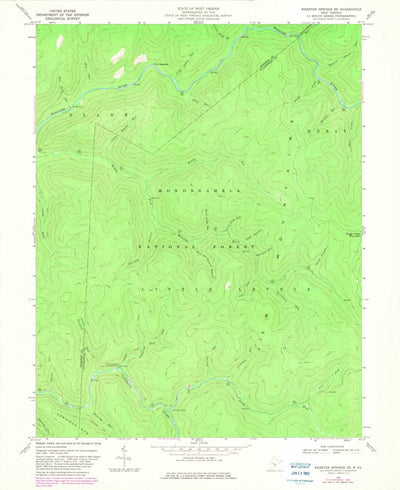 United States Geological Survey Webster Springs SE, WV (1967, 24000-Scale) digital map