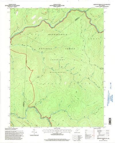 United States Geological Survey Webster Springs SE, WV (1995, 24000-Scale) digital map